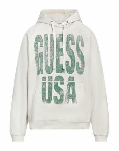 Guess Man Sweatshirt White Cotton, Elastane Cover