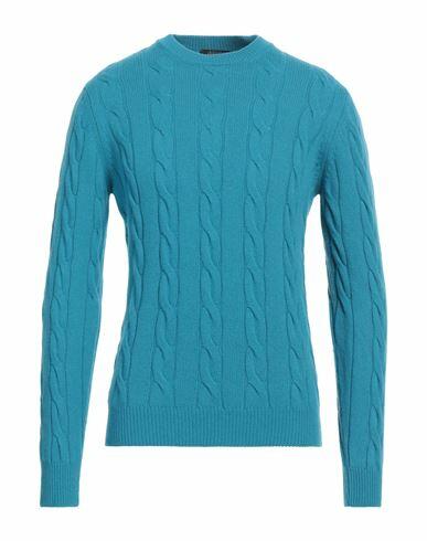 Aragona Man Sweater Azure Cashmere Cover