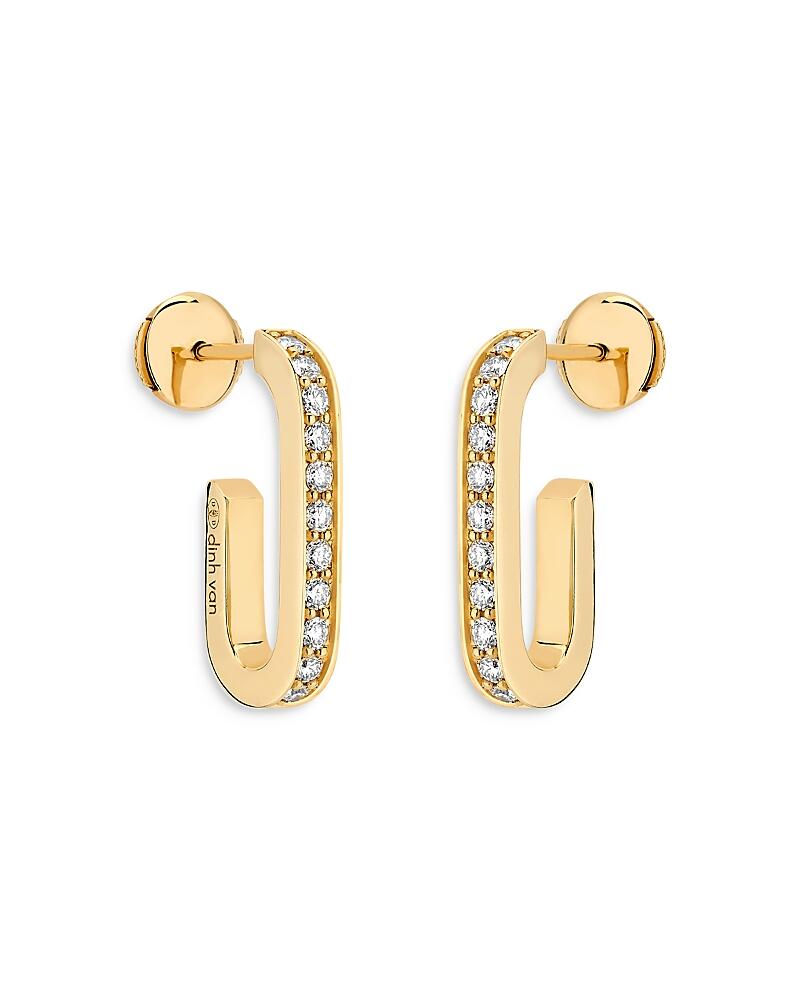 Dinh Van 18K Yellow Gold Maillon Diamond Drop Earrings Cover