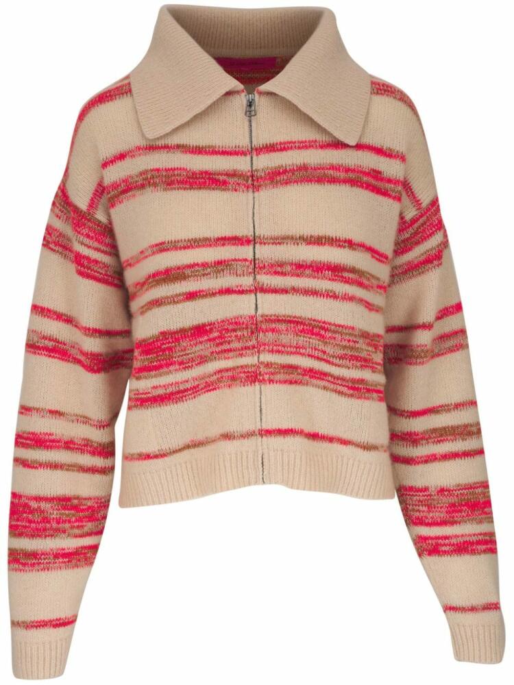 The Elder Statesman striped zip-up cardigan - Neutrals Cover