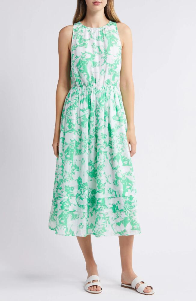 caslon(r) Floral Print Sleeveless Dress in Green- White Coronado Blooms Cover