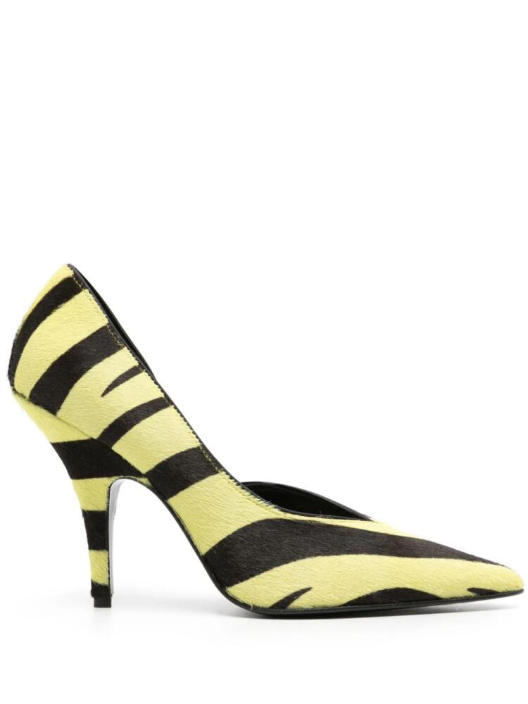 Patrizia Pepe 100mm zebra-print pumps - Black Cover