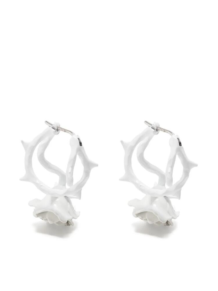 Acne Studios rose-motif hoop earrings - White Cover