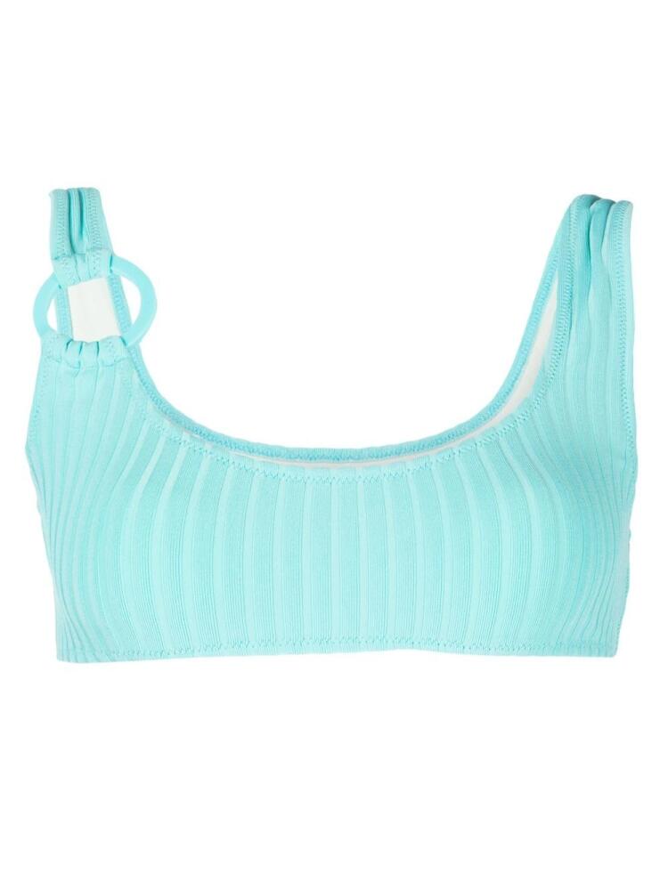 Solid & Striped The Elle square neck ribbed bikini top - Blue Cover