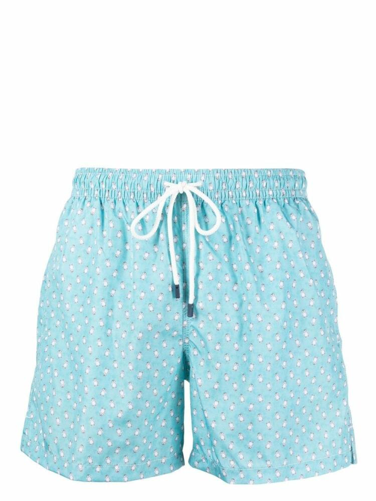 Fedeli penguin-print swim shorts - Blue Cover