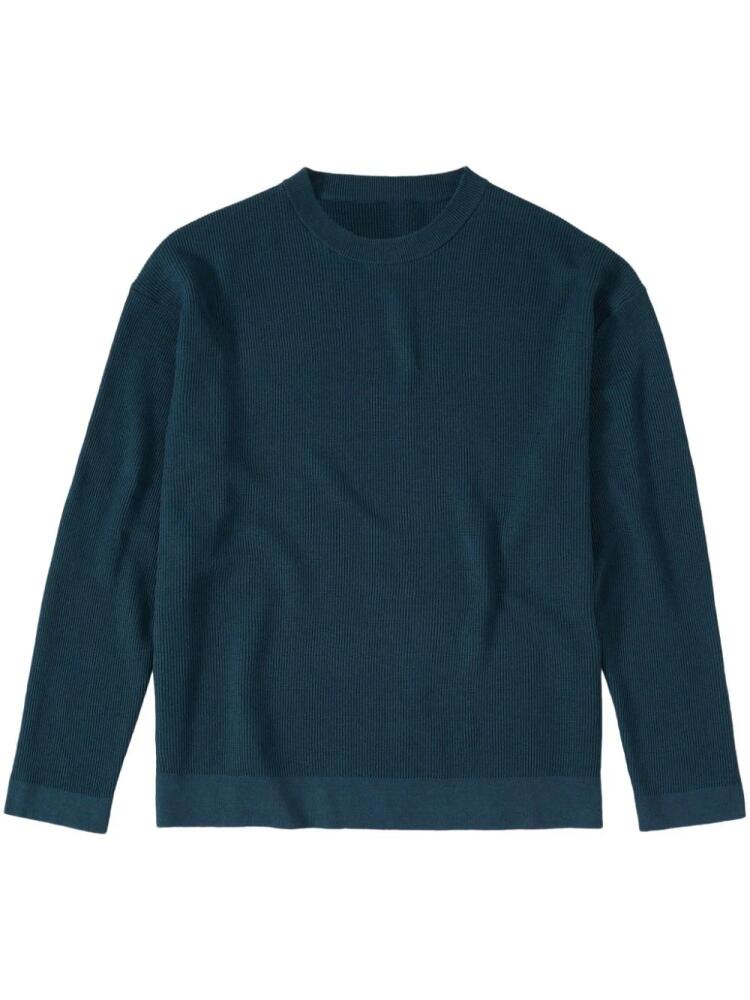 Closed crew-neck drop-shoulder jumper - Blue Cover