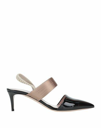 Giorgio Armani Woman Pumps Black Soft Leather, Textile fibers Cover