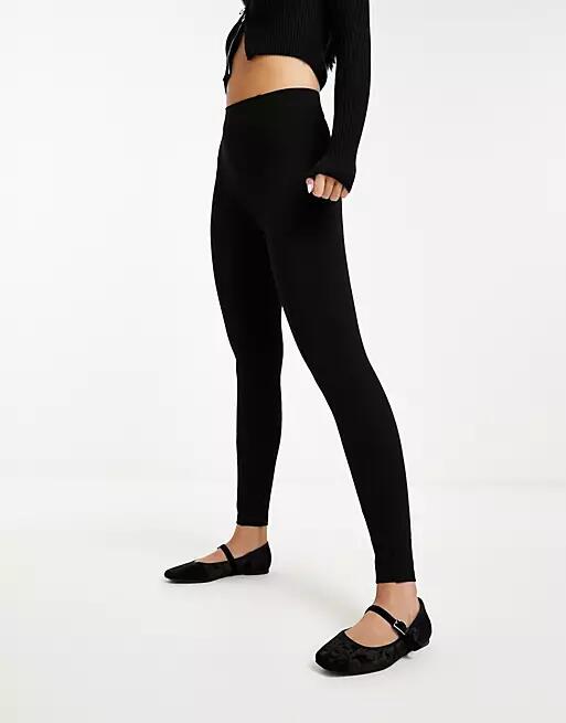 River Island premium high waist jersey legging in black Cover