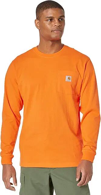 Carhartt Workwear Pocket L/S Tee (Brite Orange) Men's Long Sleeve Pullover Cover