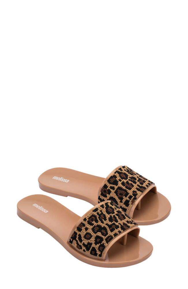 Melissa Slide Sandal in Beige/Black Cover