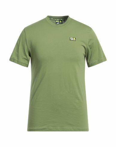 Fila Man T-shirt Military green Cotton Cover