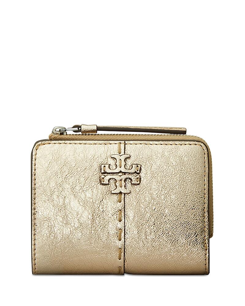 Tory Burch McGraw Metallic Leather Bi-Fold Wallet Cover