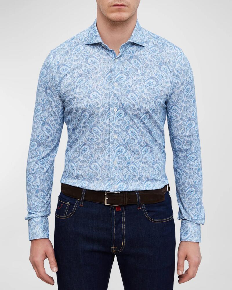 Emanuel Berg Men's Modern 4 Flex Stretch Paisley-Print Sport Shirt Cover