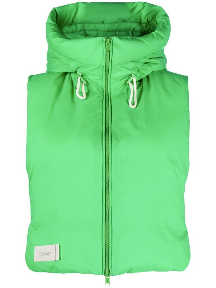 Yves Salomon logo-patch padded waistcoat - Green Cover