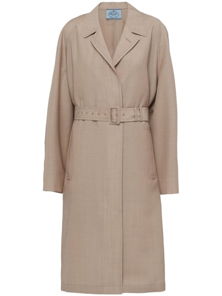 Prada single-breasted mohair-wool coat - Neutrals Cover