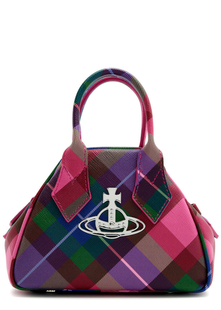 Vivienne Westwood Yasmine Mini Tartan Leather top Handle bag - Pink Cover