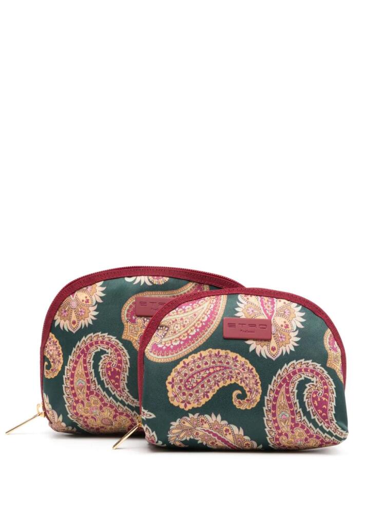 ETRO paisley-print wash bag (set of two) - Green Cover