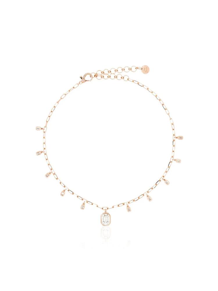 SHAY 18kt rose gold and diamond drop necklace - Pink Cover