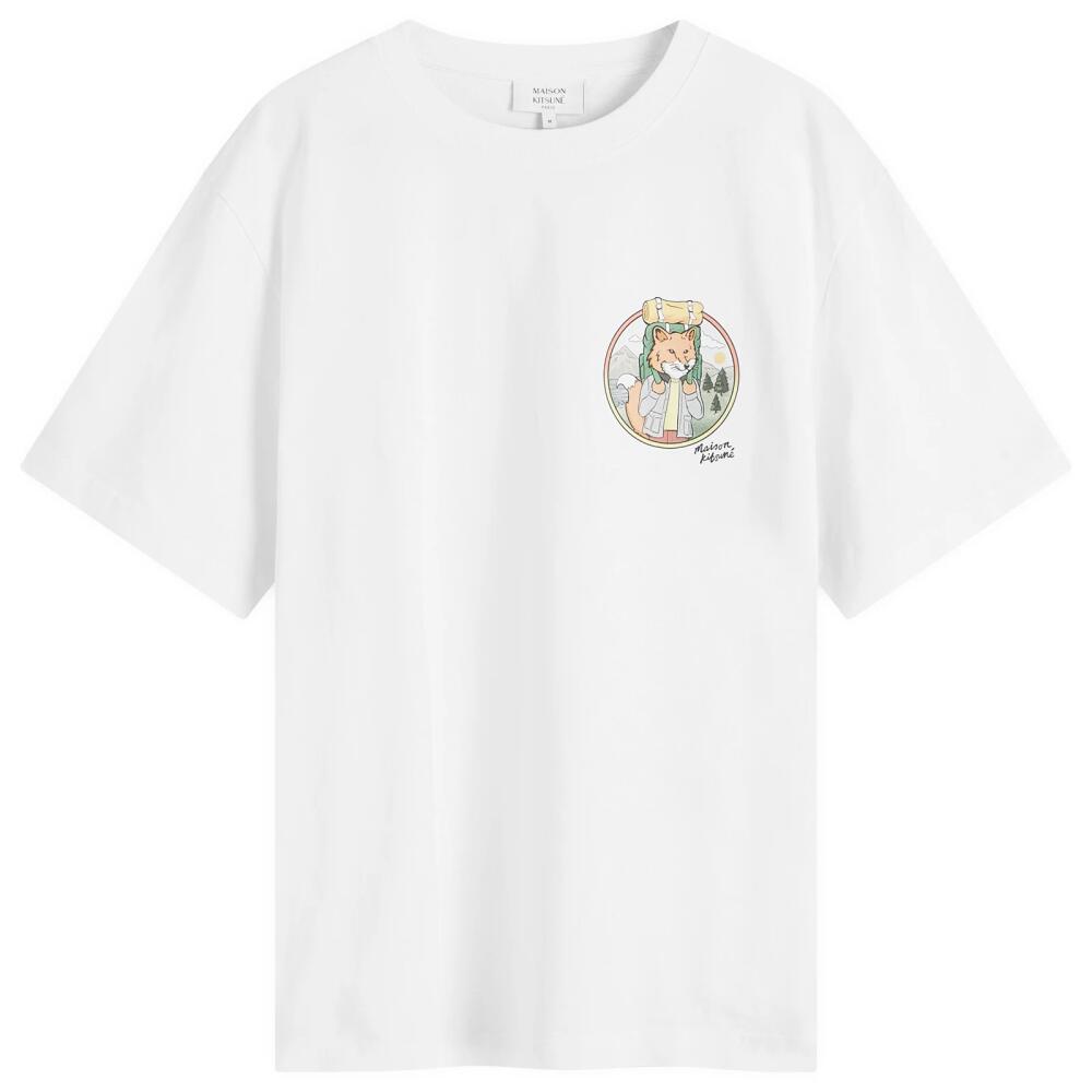 Maison Kitsuné Men's Rambling Fox Oversize T-Shirt in White Cover