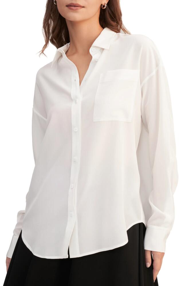 Lilysilk Drop Shoulders Oversize Silk Shirt in Natural White Cover