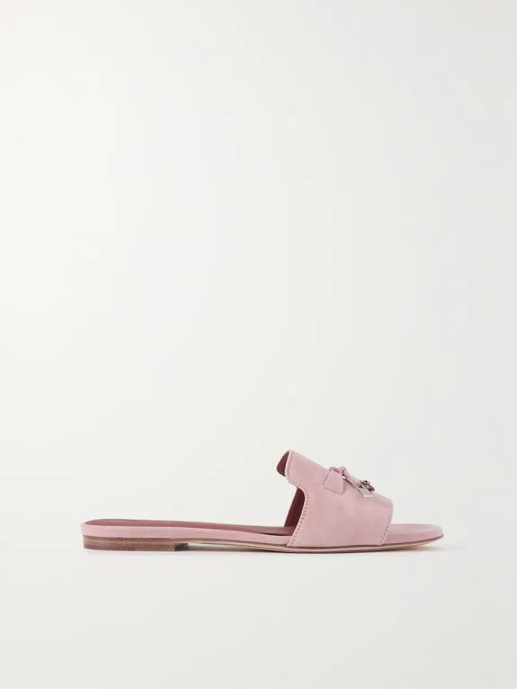 Loro Piana - Summer Charms Suede Slides - Pink Cover