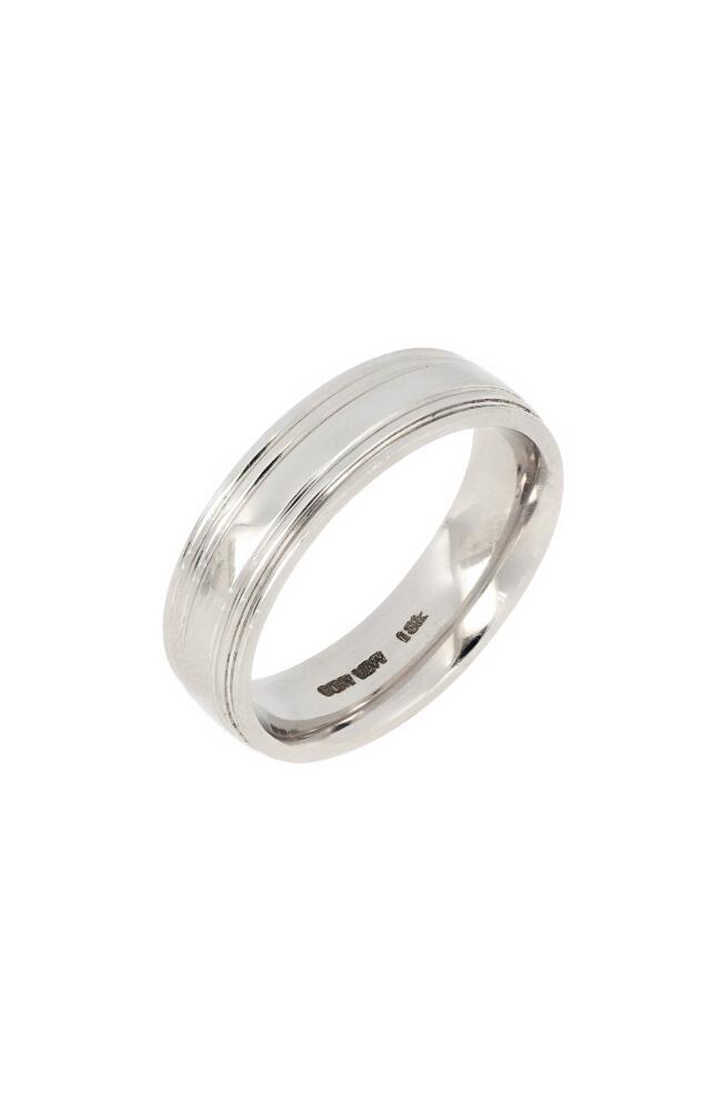 Bony Levy Men's 6mm Double Line Edge Polished Band in White Gold Cover