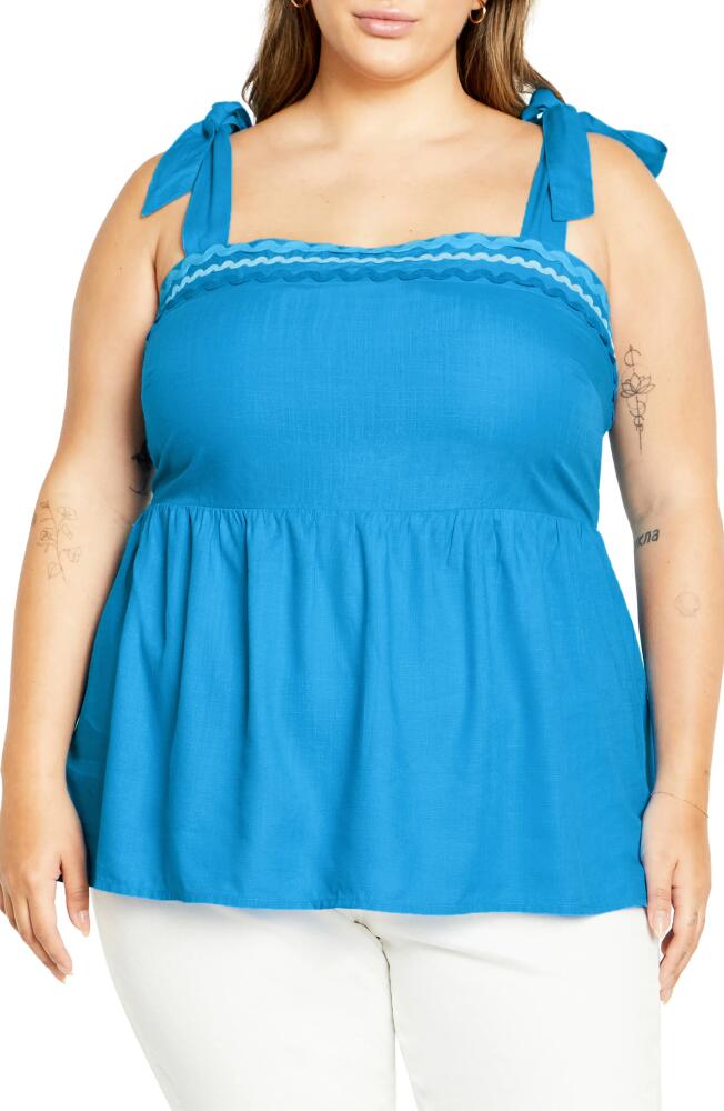 City Chic Paradiso Tie Strap Tank in Ice Blue Cover