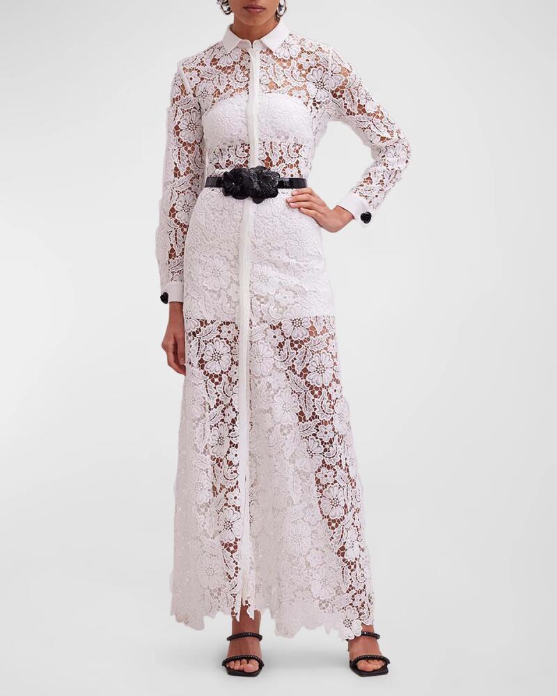 Anne Fontaine Violeta Belted Lace Maxi Dress Cover