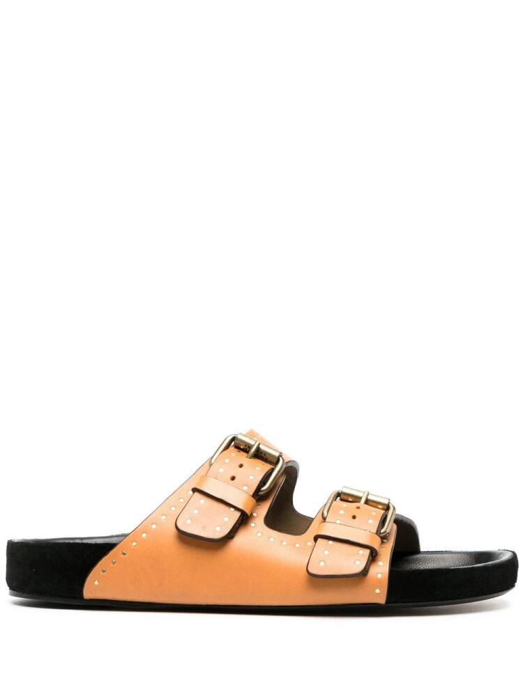 ISABEL MARANT Lennyo buckle-detail slides - Orange Cover