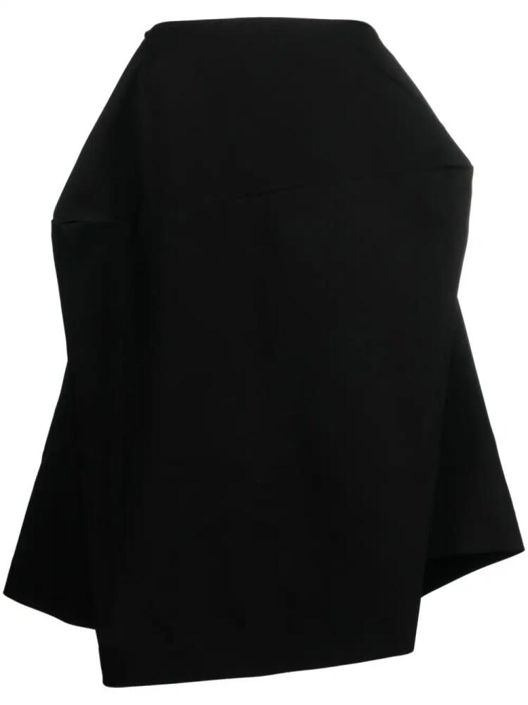 Comme Des Garçons asymmetric wool midi skirt - Black Cover