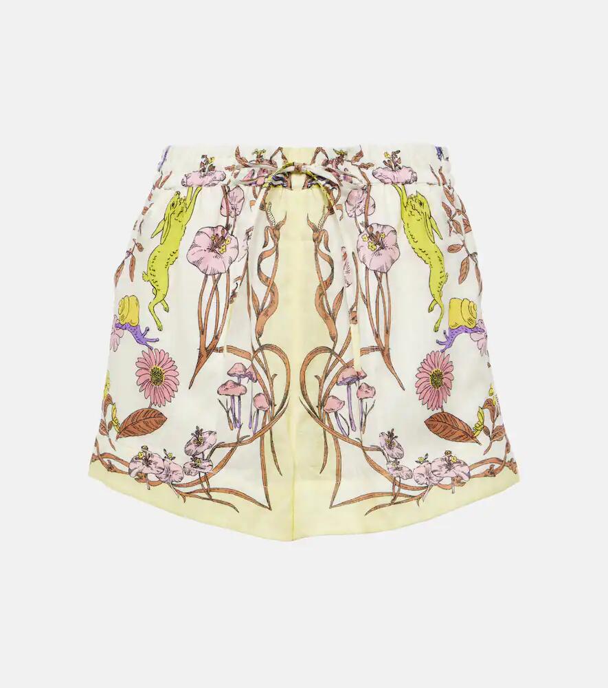 Tory Burch Floral high-rise linen shorts Cover