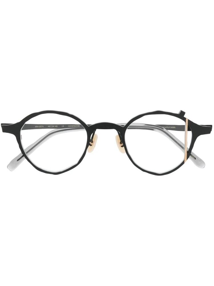 MASAHIROMARUYAMA strap-detail round glasses - Black Cover