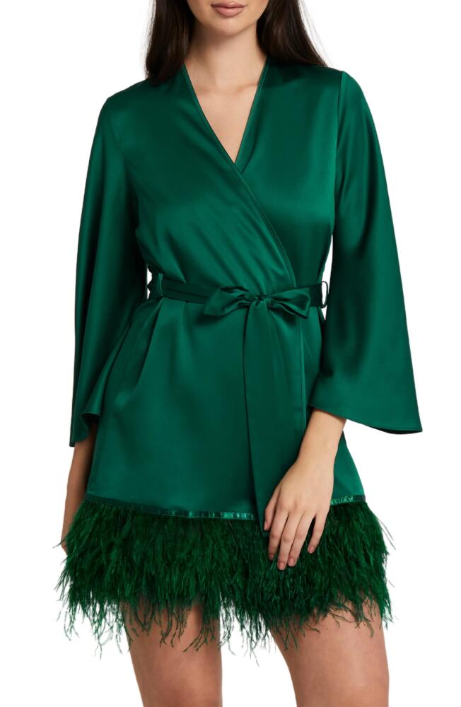 Rya Collection Swan Charmeuse & Ostrich Feather Wrap in Emerald Cover