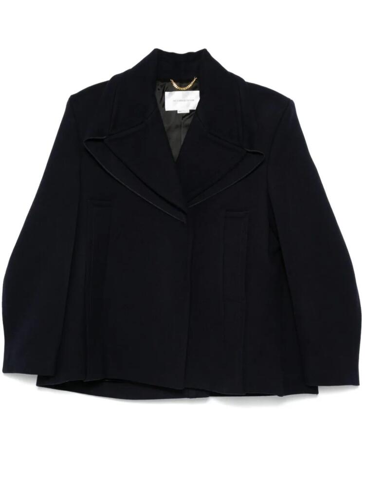 Victoria Beckham pointed-shoulder peacoat - Blue Cover