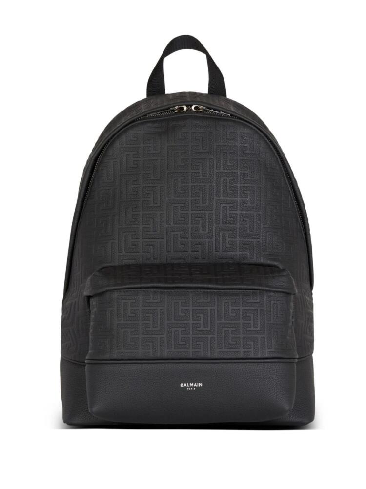 Balmain grained-effect leather backpack - Black Cover