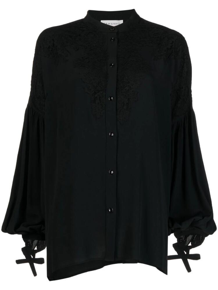 Ermanno Scervino lace-panel long-sleeve blouse - Black Cover