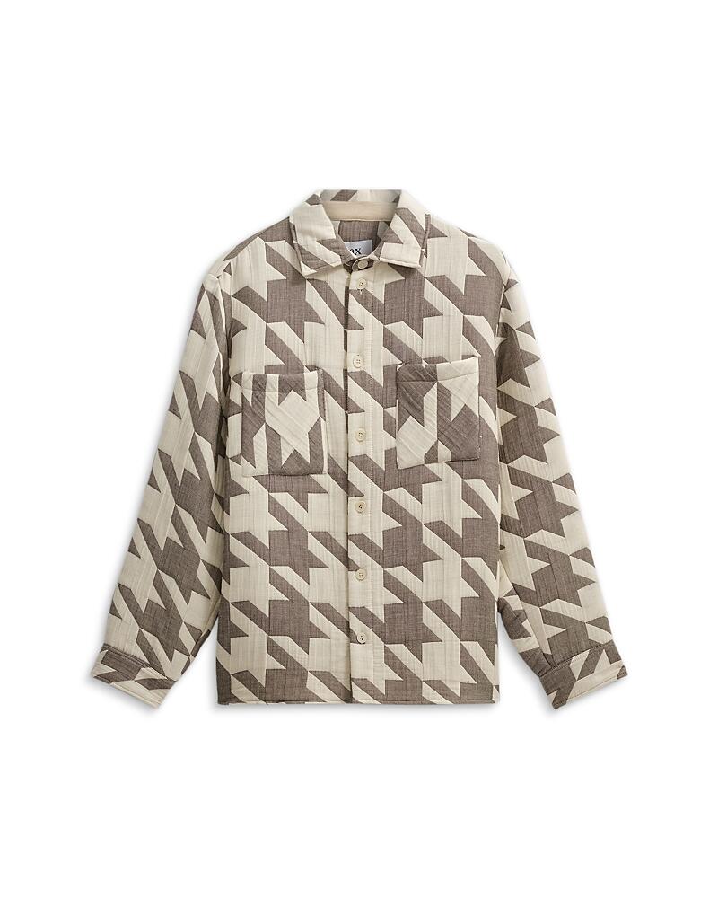 Wax London Whiting Exploded Houndstooth Regular Fit Overshirt Cover