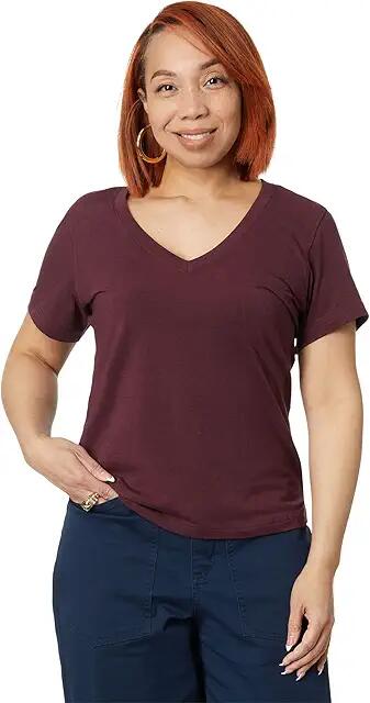 LABEL Go-To Vee (Burgundy) Women's T Shirt Cover