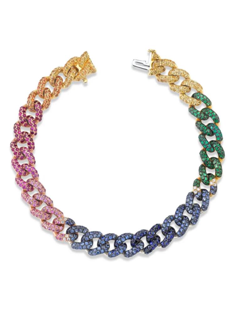 SHAY 18kt gold medium Rainbow diamond bracelet Cover