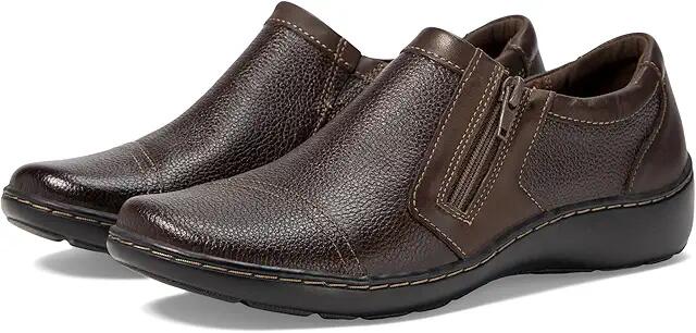 Clarks Cora Giny (Dark Brown Tumbled/Smooth Leather) Women's Shoes Cover