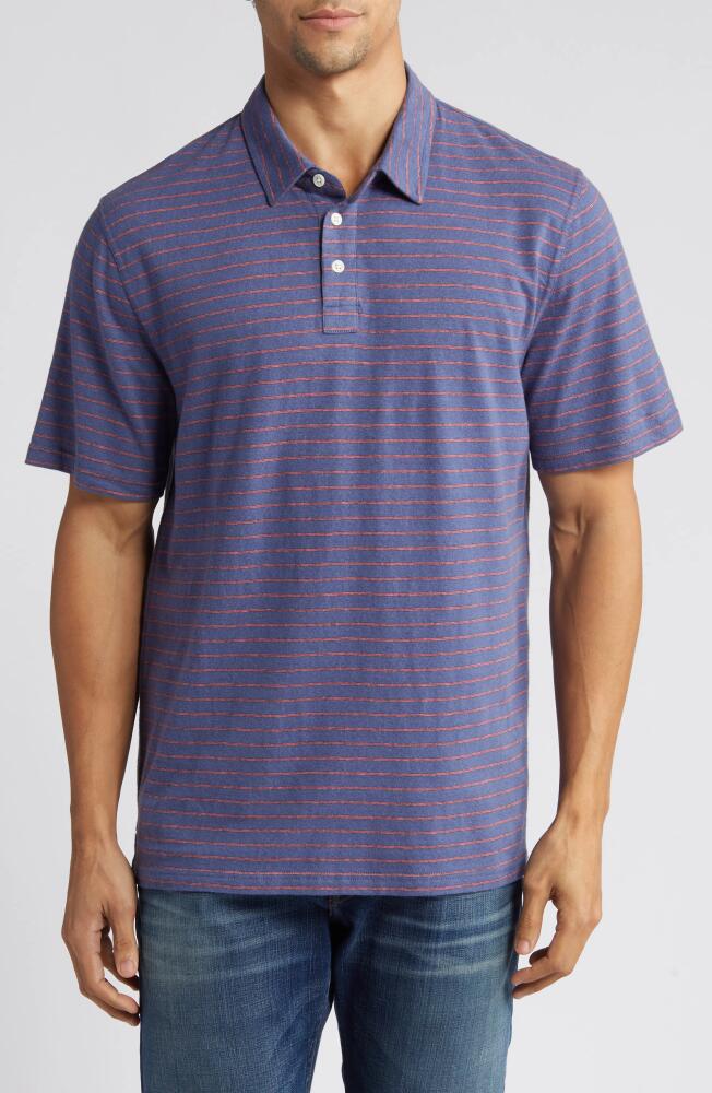 Rails Napoli Stripe Hemp & Organic Cotton Polo in Blue Rose Stripe Cover