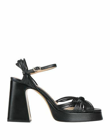 Souliers Martinez Woman Sandals Black Leather Cover