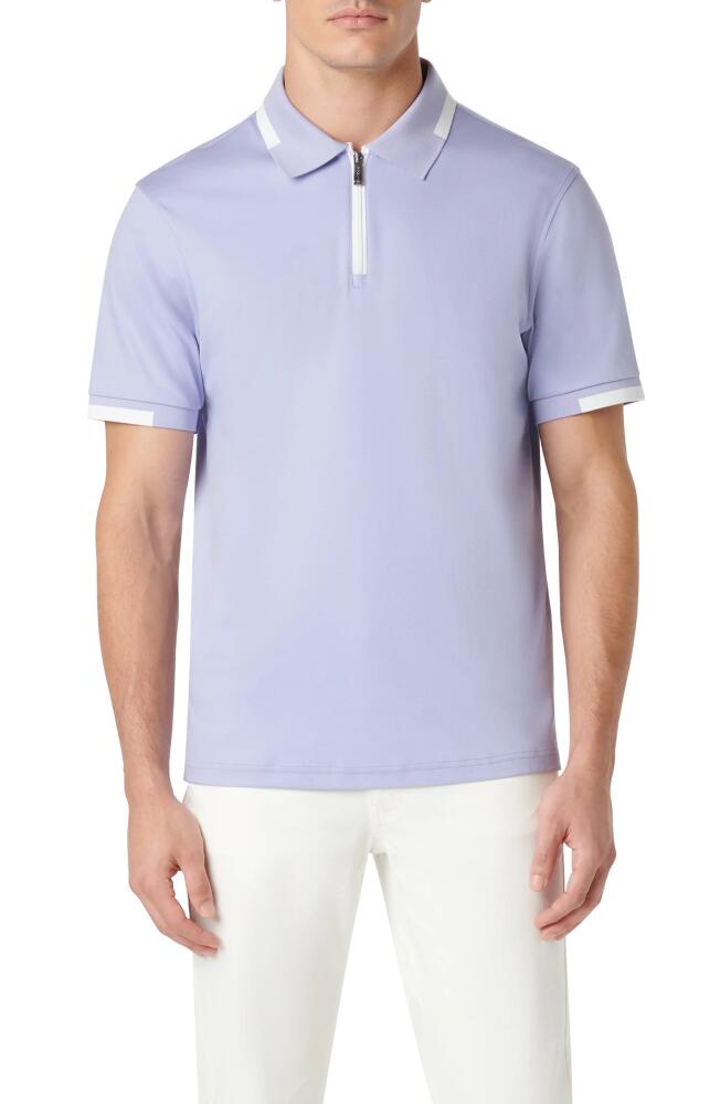 Bugatchi Tipped Quarter Zip Polo in Lavender Cover