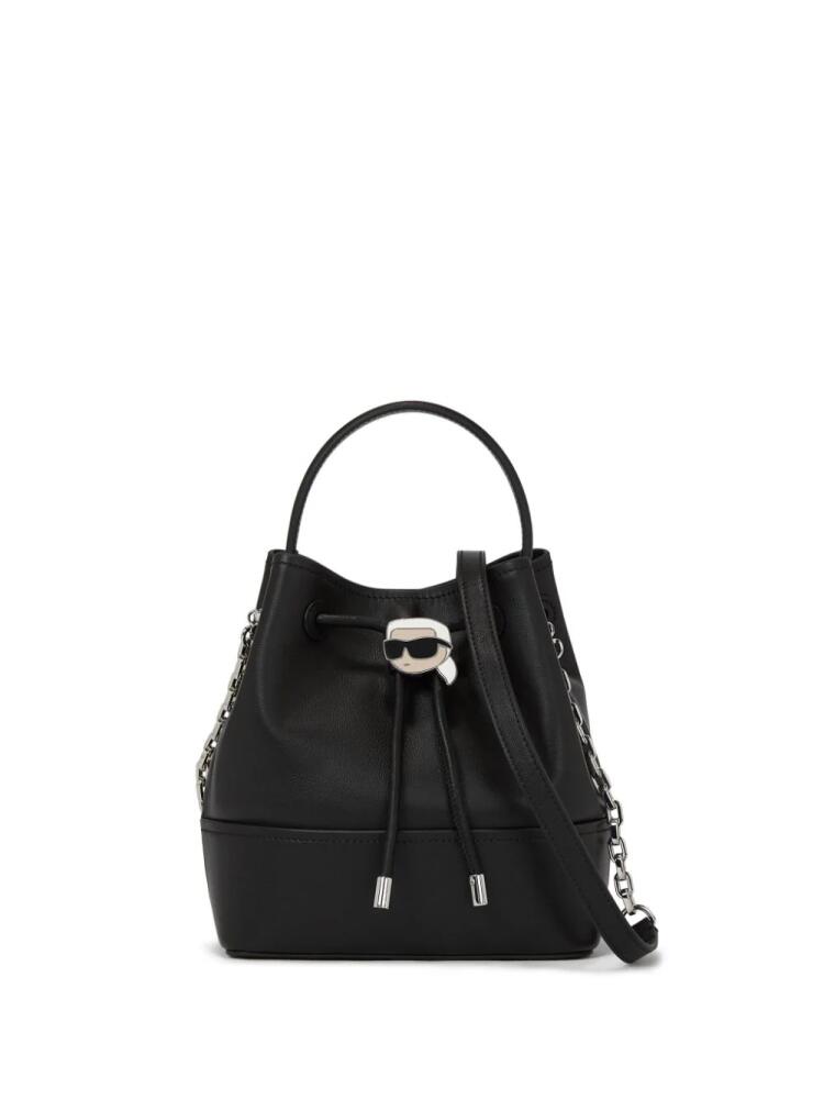 Karl Lagerfeld Ikonik leather bucket bag - Black Cover