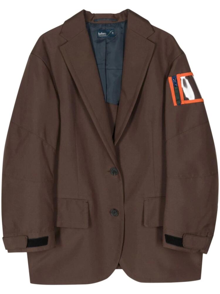 Kolor contrasting-panel blazer - Brown Cover