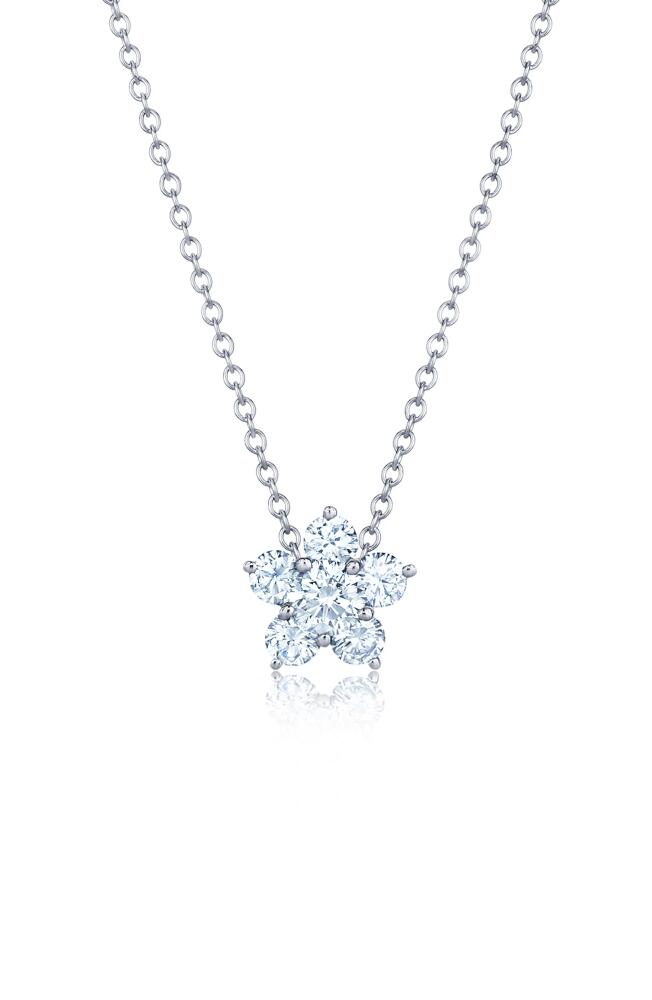 Kwiat Diamond Cluster Flower Pendant Necklace in White Gold Cover