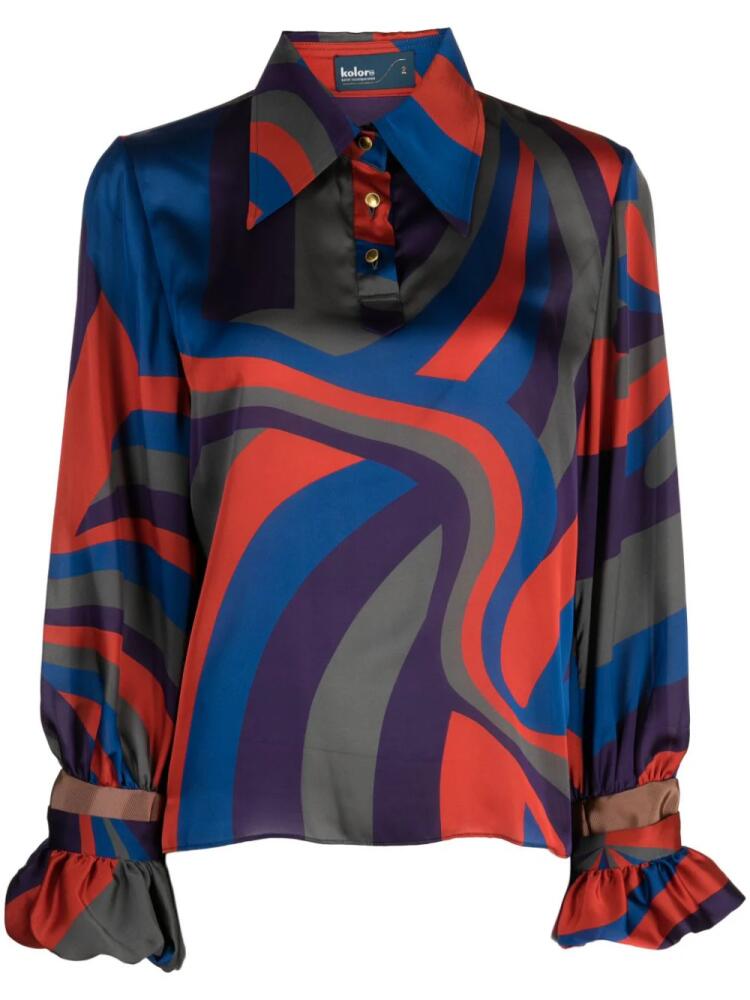 Kolor abstract-pattern long-sleeve blouse - Multicolour Cover