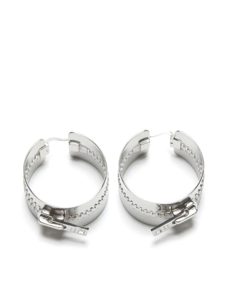 Acne Studios zip-detail hoop earrings - Silver Cover