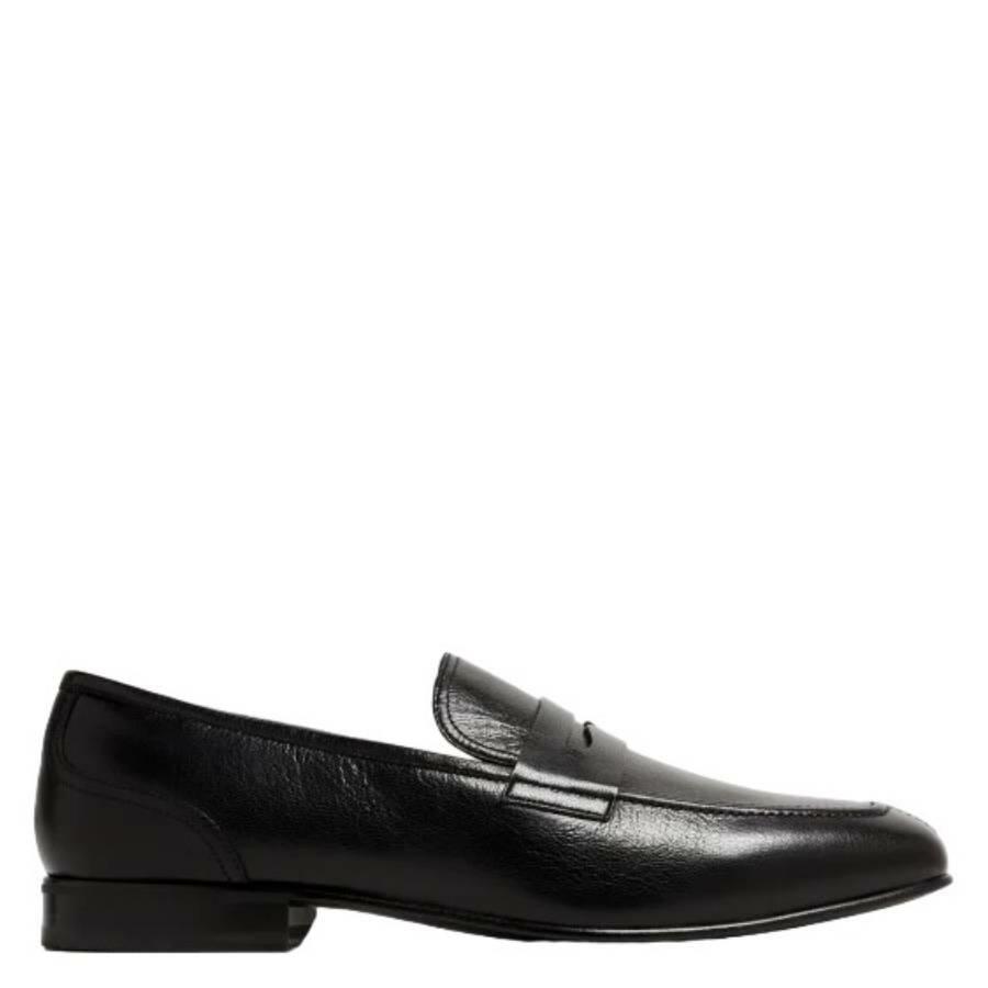 Bally Saix Black Leather Penny Loafers Cover