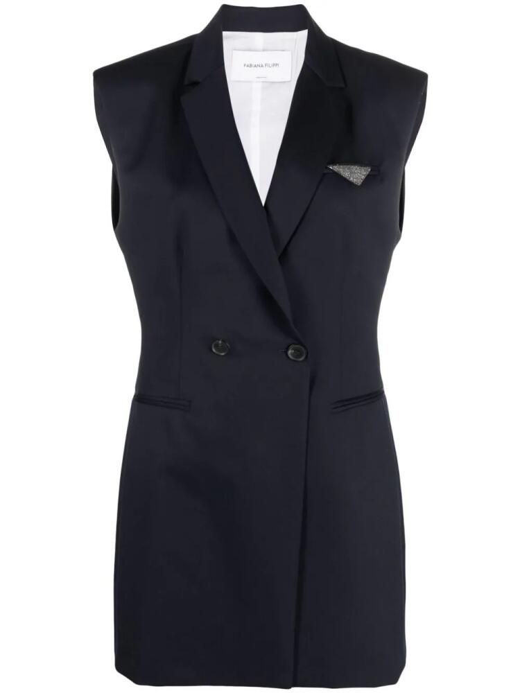 Fabiana Filippi sleeveless merino-wool blazer - Blue Cover